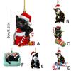 Забавные украшения из черной кошки, рождественские украшения с милым котом высотой 3,15 дюйма, рождественские украшения, подвеска на рождественскую елку, украшения на елке