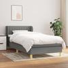 Box Spring Bed with Mattress Dark Grey 100 x 200 cm Fabric