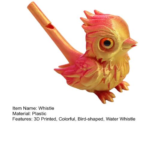Bird Whistle for Kids Adults Bird-Shaped Water Whistle 3D Printed Colorful Bird Whistle Toy Gift for Boys Girls Birthdays Parties