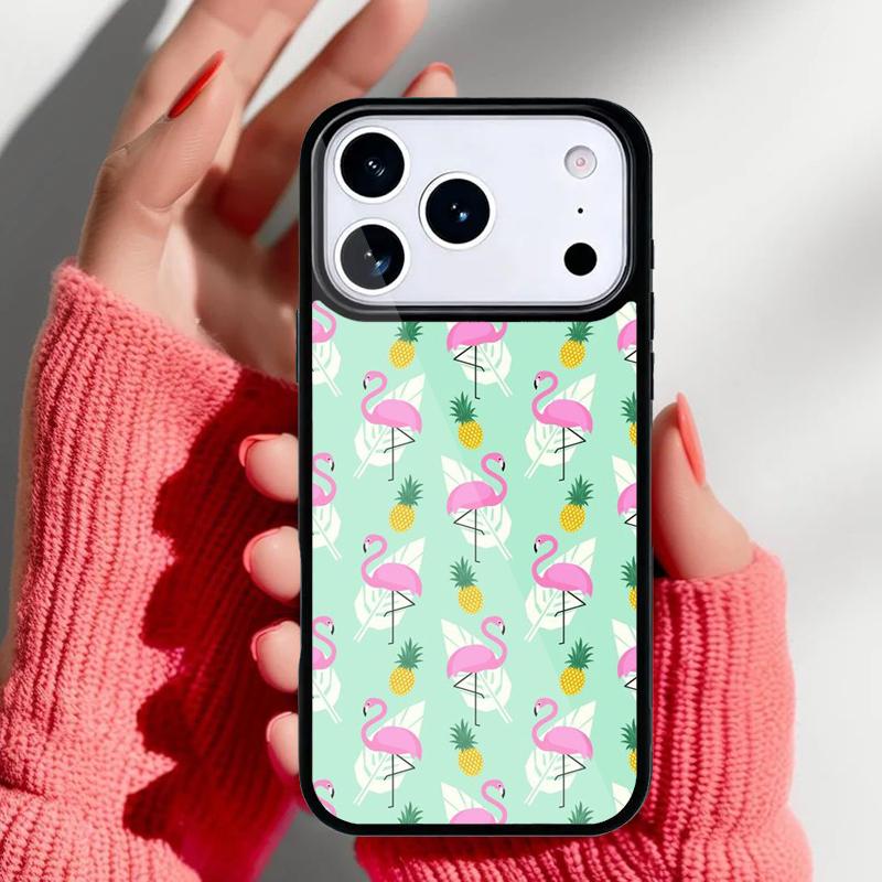 Чехол для телефона Фламинго для iPhone 17 16 15 14 13 Pro Max Задняя крышка для 12 11 Pro Coque