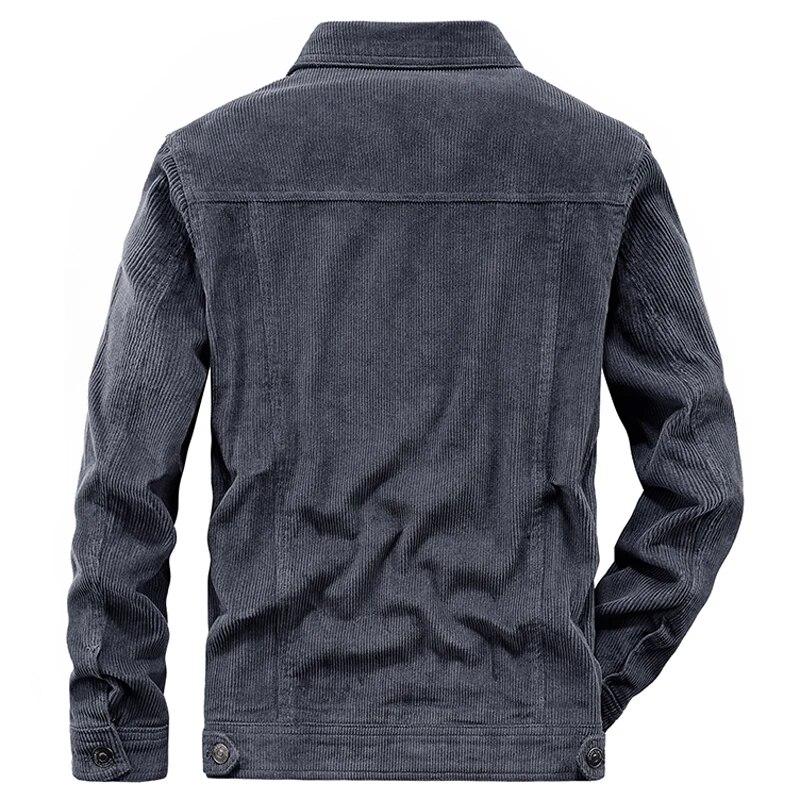 Men's Streetwear Motorcycle Corduroy Coats Bomber Jackets Men's Windbreaker Multi-pocket Cotton Cargo Parkas