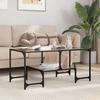 VidaXL Coffee Table with Black Glass Top 98.5x50x45 Cm Steel, Side Table, Living Room Table, Tea Table, End Table 846015