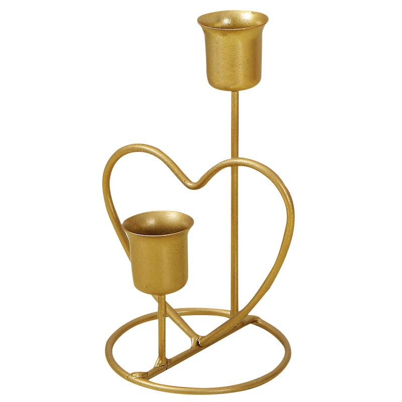 Nordic Romantic Iron Candlestick for Candlelight Dinner, Wedding Decor, and Photo Props