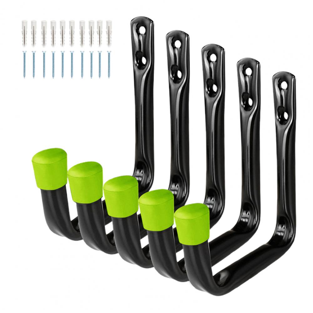 5Pcs Garage Storage Hooks Heavy Duty Garage Storage Hooks Wall Mount Hooks Bike Hangers No Drilling Display Organizer