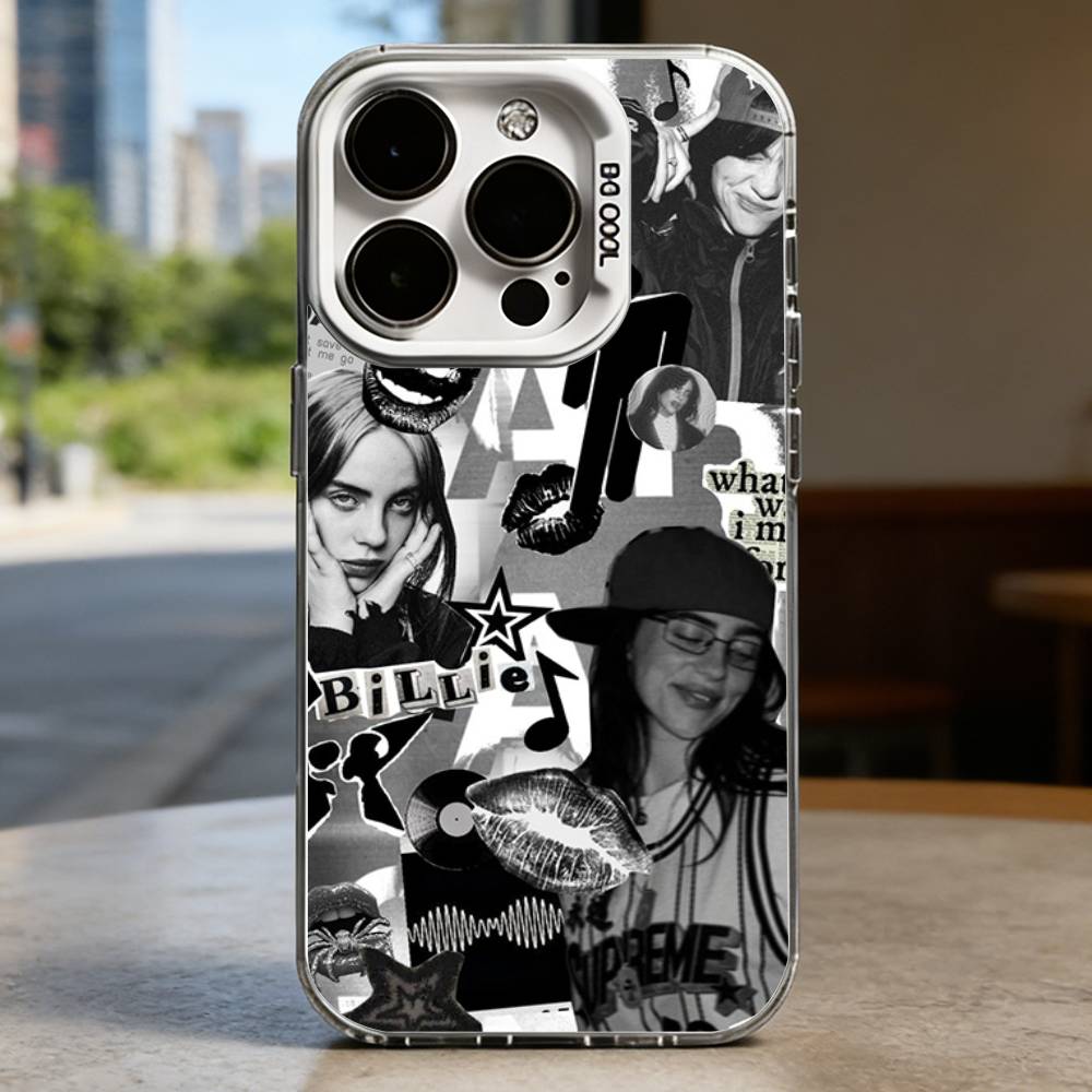 B-Billie E-Eilish Белый противоударный чехол для телефона для iPhone 16,15,14,13,12,11,Pro,XS,Max,Plus,Mini,SE