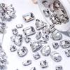 Серебряные коготь Стразы Установка Форма Смешать Прозрачный Желе Конфеты AB Стекло Кристалл Пришиваем Стразы Свадебное Платье Обувь Сумки Сделай Сам Отделка