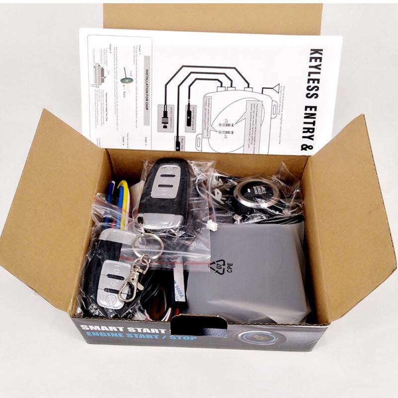 9Pcs/Set Car SUV Keyless Entry Engine Start Alarm System Push Button Remote Starter Stop Auto