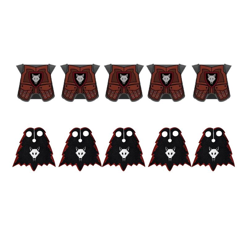 MOC Medieval Building Blocks Soldier Figures Weapons Accessories Armor Shield Flag Transport Ox Horse Mini Brick Toy Gift X010