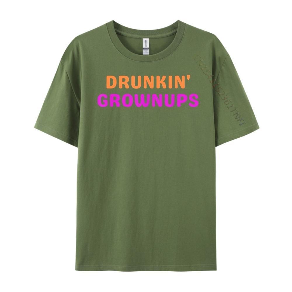Drunkin Grownups Mens Clothing 2024 Luxury Brand Graphic Tees Men Printed T-Shirt
