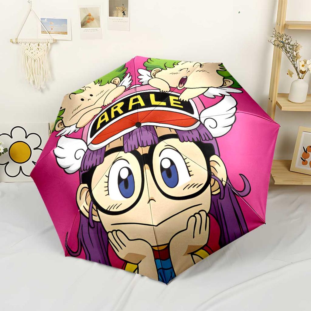Arale's Adventure Compact Travel Automatic Umbrella Sturdy 8-Rib Shaft Compact Design All-Season Travel Compact Folding Umbrella