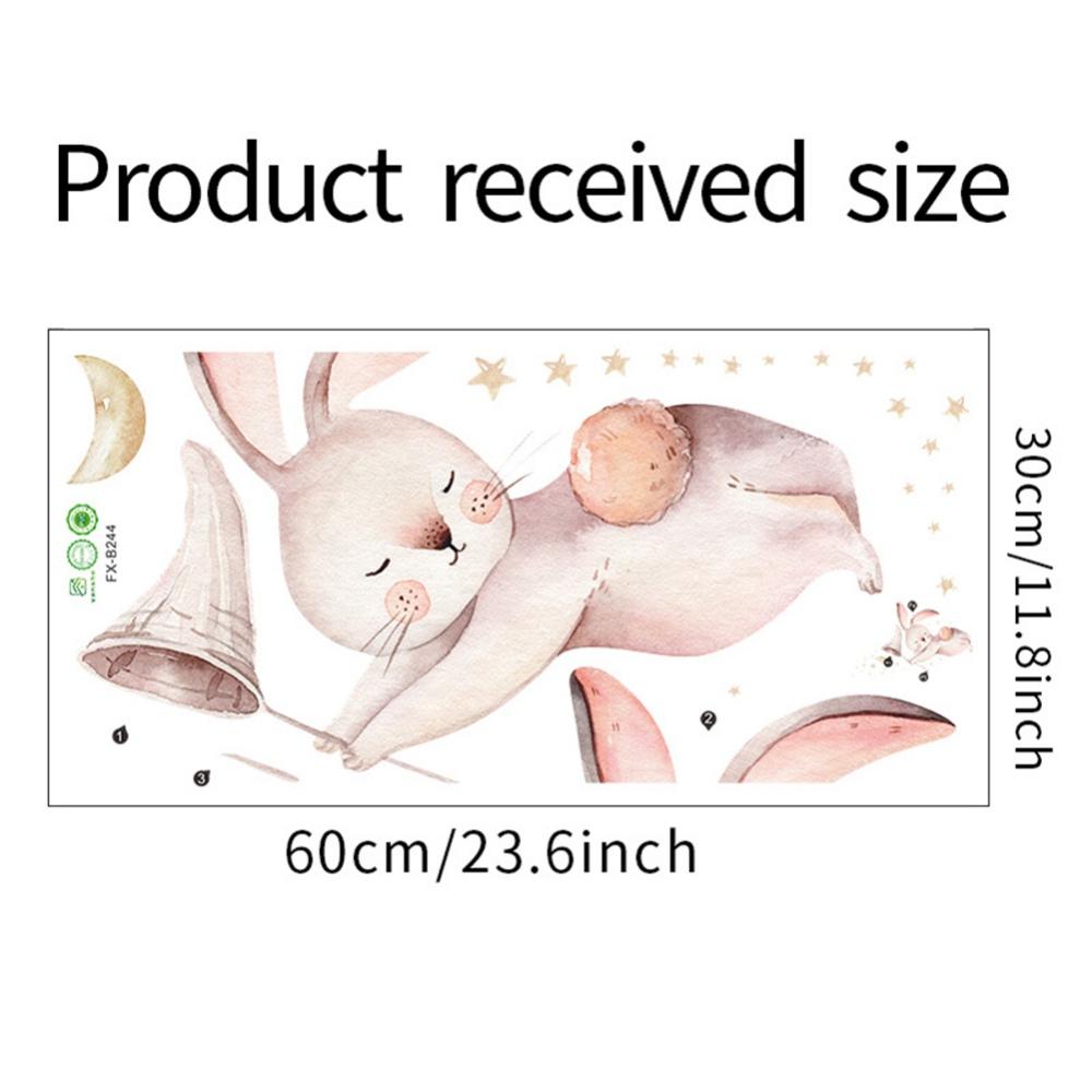 Wall Sticker Wall Decals Nursery Kids Room Cartoon Bunny Moon Star