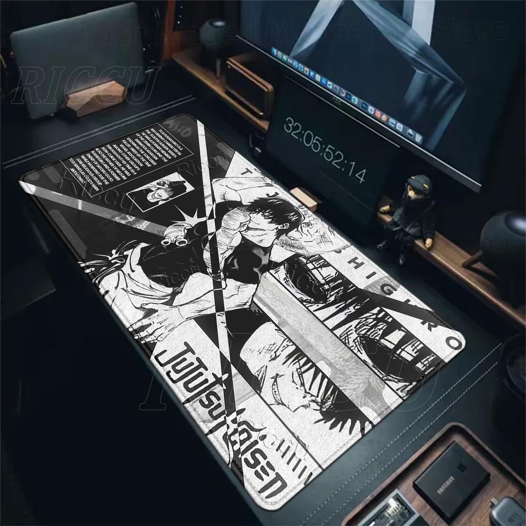Игровые коврики для мыши Аниме Jujutsu Kaisen Узоры Крутой Годзё Сатору Большие Расширенные Коврик для Игрового Стола Коврик для Стола с Клавиатурой и Мышью для Ноутбука Игрока Компьютера