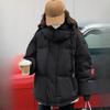 Женская укороченная пуховая хлопковая куртка необычного кроя Harajuku Зимняя парка для пары в стиле "хлеб" Повседневная толстая теплая с капюшоном