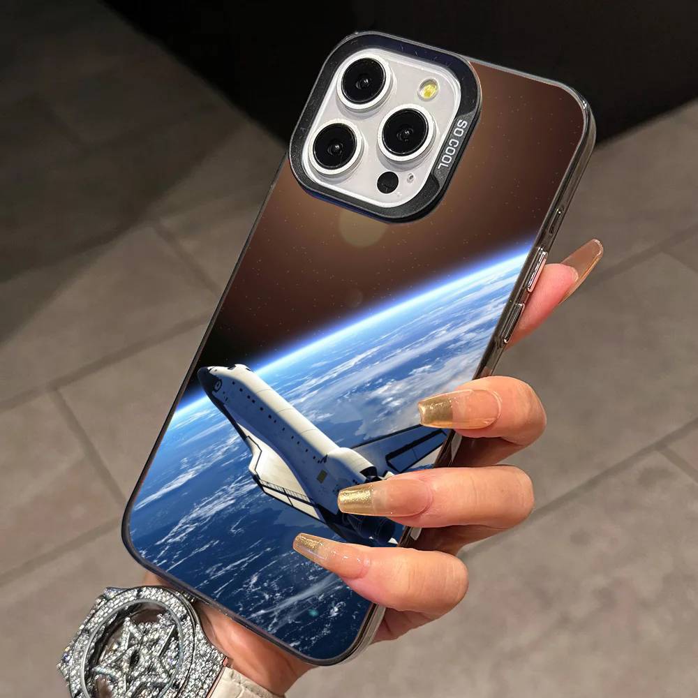 Launch the R-rocket Phone Case For iPhone 17,16,15,14,13,12,11 Plus,Pro Max,XS,Colorful Silver Black Cover
