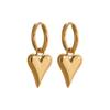 Серьги-кольца Heart Huggie Hoop Charm Gold Color Trendy Fashion Jewelry для женщин