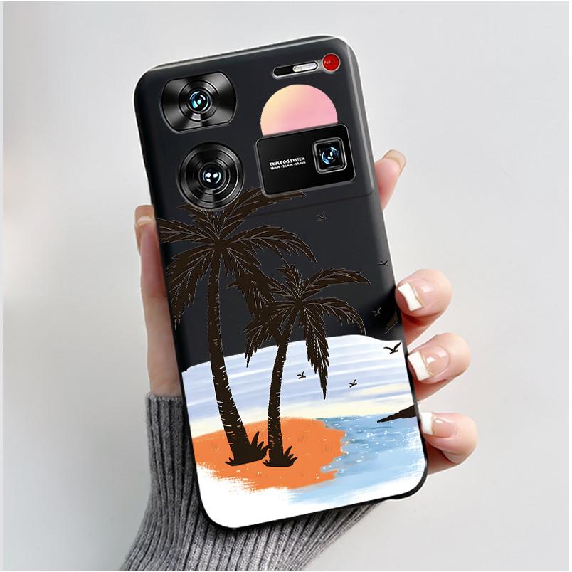 Милый Чехол Для ZTE Nubia Z60 Ultra 5G Capa Fundas Печатный Корпус Защитная Задняя Крышка Мягкий Силикон Мультяшный Черный Корпус Coque
