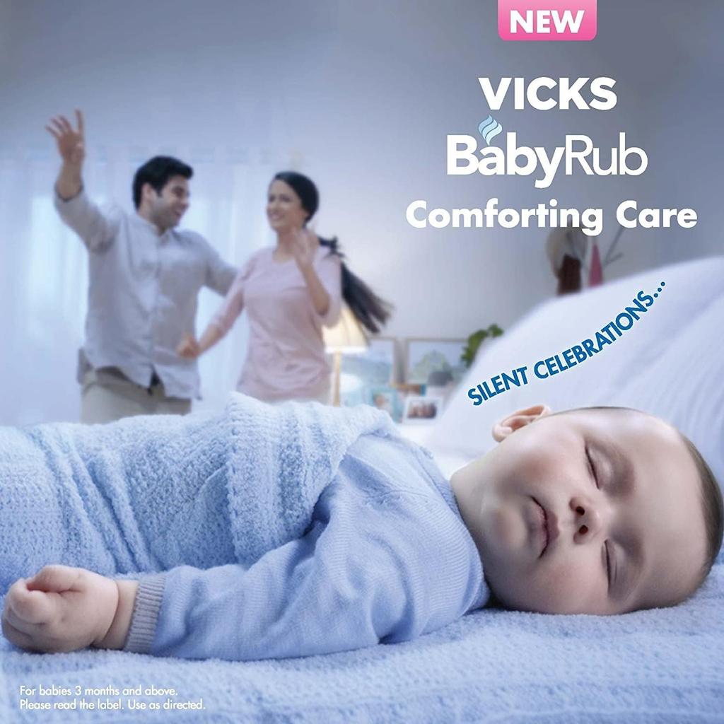 Vicks BabyRub 50 Ml Baby Moisturizing Balm For Soothing And Relaxing Gentle Infant Care Massage Ointment Pack Of 1