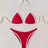 Новые сексуальные комплекты бикини с завязками на шее, купальник для женщин, бразильские купальники, женские двухсекционные купальные костюмы, летняя пляжная одежда