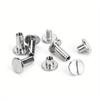 20pcs Stainless Steel Binding Chicago Screws Studs Rivets Slotted Belt Screw for DIY Photo Album Desk Menu Fasteners 9.5mm Cap