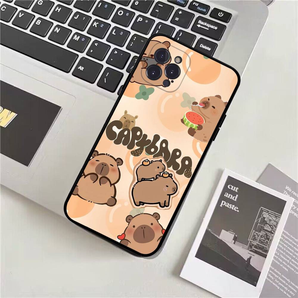 Мультяшный чехол для телефона с капибарой для iPhone 17 16 15 14 11 12 13 Mini Pro XS Max Plus Funda Shell