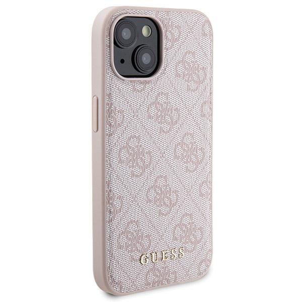 Zestaw Guess Gubpm5P15S4Gemgp Iphone15 6.1 Hardcase + Powerbank 5000Mah Magsafe Różowy/Pink 4G Metal Logo