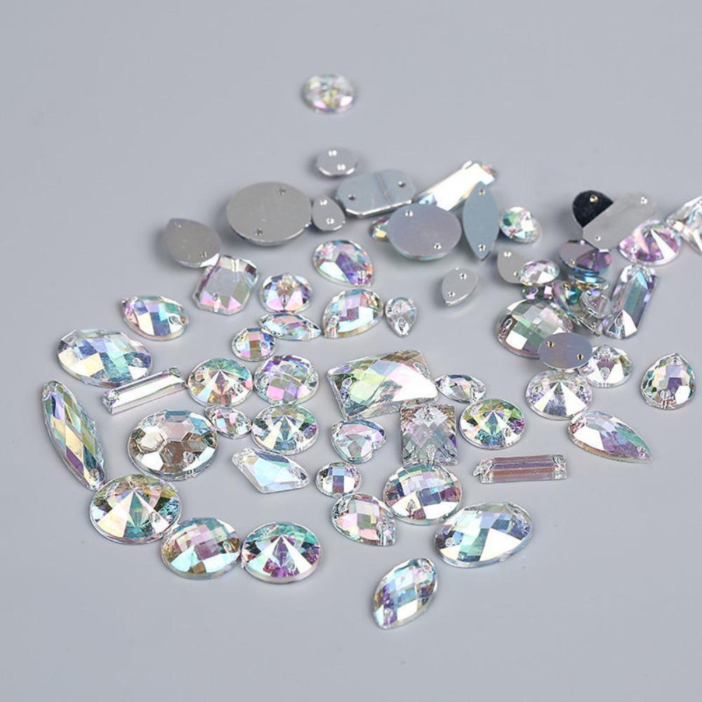 Mixed Shapes Sewing Crystal 2 Holes Rhinestones 700 Pieces Sew On  Decorations