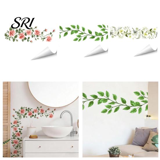 Kitchen Floral Stickers Flowers Wall Decals Peel And Stick Removable Art Flexible Surface for Living Room Girls Nursery Bedroom No Residue