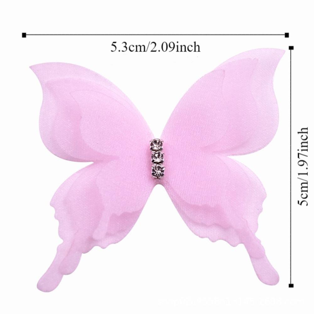 20 шт. 5 см шифоновая бабочка градиент цвета имитация сетки бабочка нашивка материалы для дизайна одежды