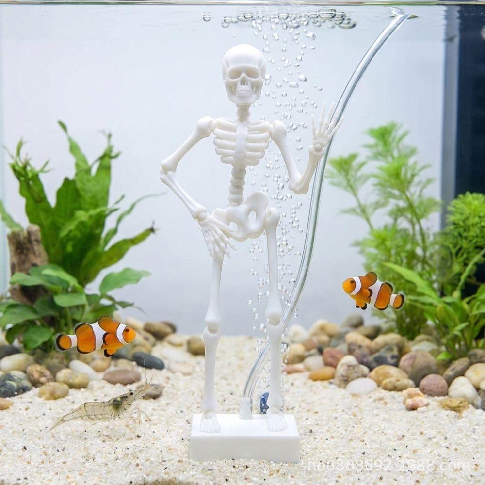 Realistic Dancing Skeleton Aquarium Bubbler 3D Printed Water Wiggling Skeleton Decor Gag Gift