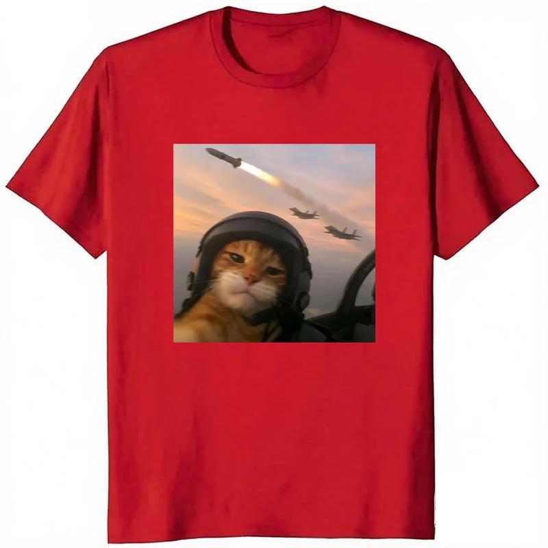 Cat Funny Fighter Pilot Meme Print TShirt Women Clothing Fashion Casual Funny Short Sleeve Tops ONeck Oversize Tshirts