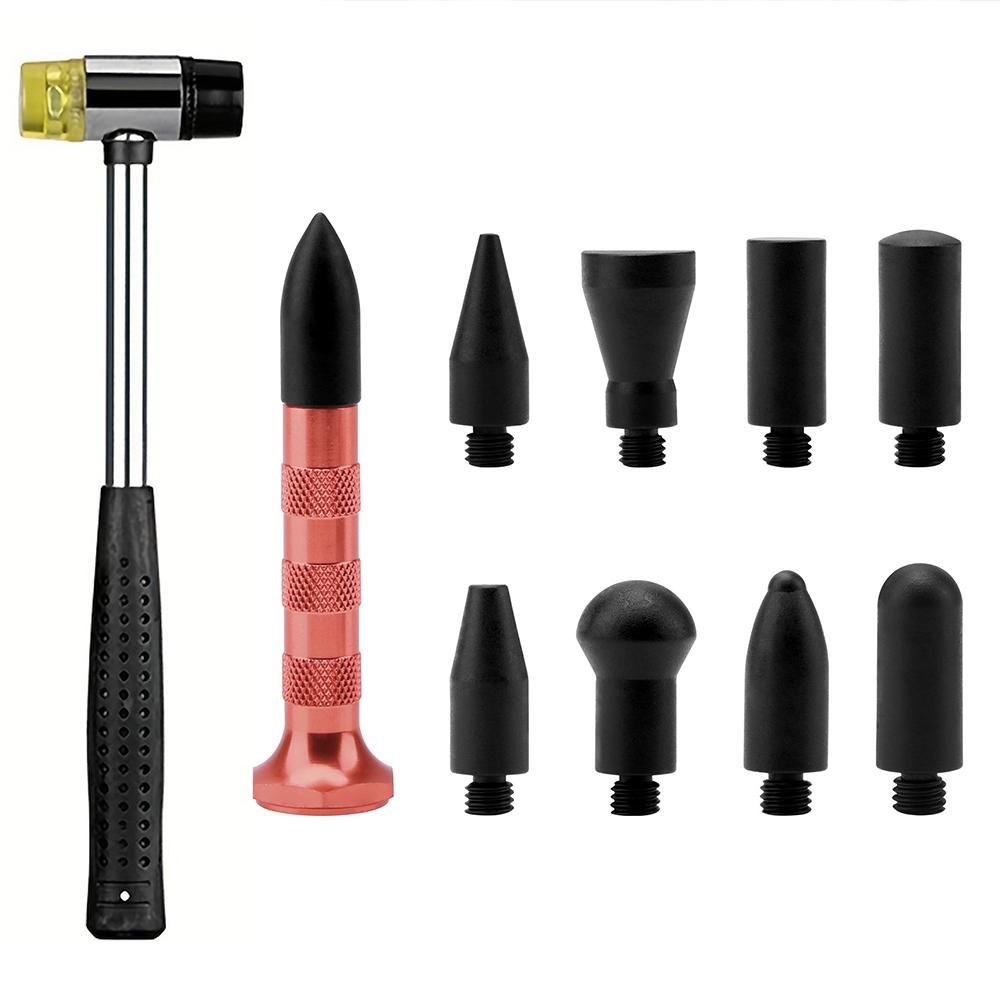 Car Dent Repair Accessories Hand Multi-Head Leveling Hammer Knockout Pen Diagnostic Body Paintless Repair For Removal Hail Tools