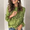 Women's Fashion Long-sleeved Hollow Lace Shirt Women's Clothing