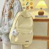Solid Color Schoolbag College Student Simple Backpack High School Student Ins Japanese Girl Junior High School Large Capacity Campus Backpack