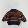 Детская одежда осень-зима в лесном стиле для младенцев, мальчиков и девочек, вязаный ретро-полосатый свитер, детская повседневная трикотажная кофта-пуловер, рубашка, топы для младенцев