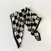 New Style Fashion Big Card Chess Board Printed Maillard Style Big Square Scarf Twill Printed Silk Scarf