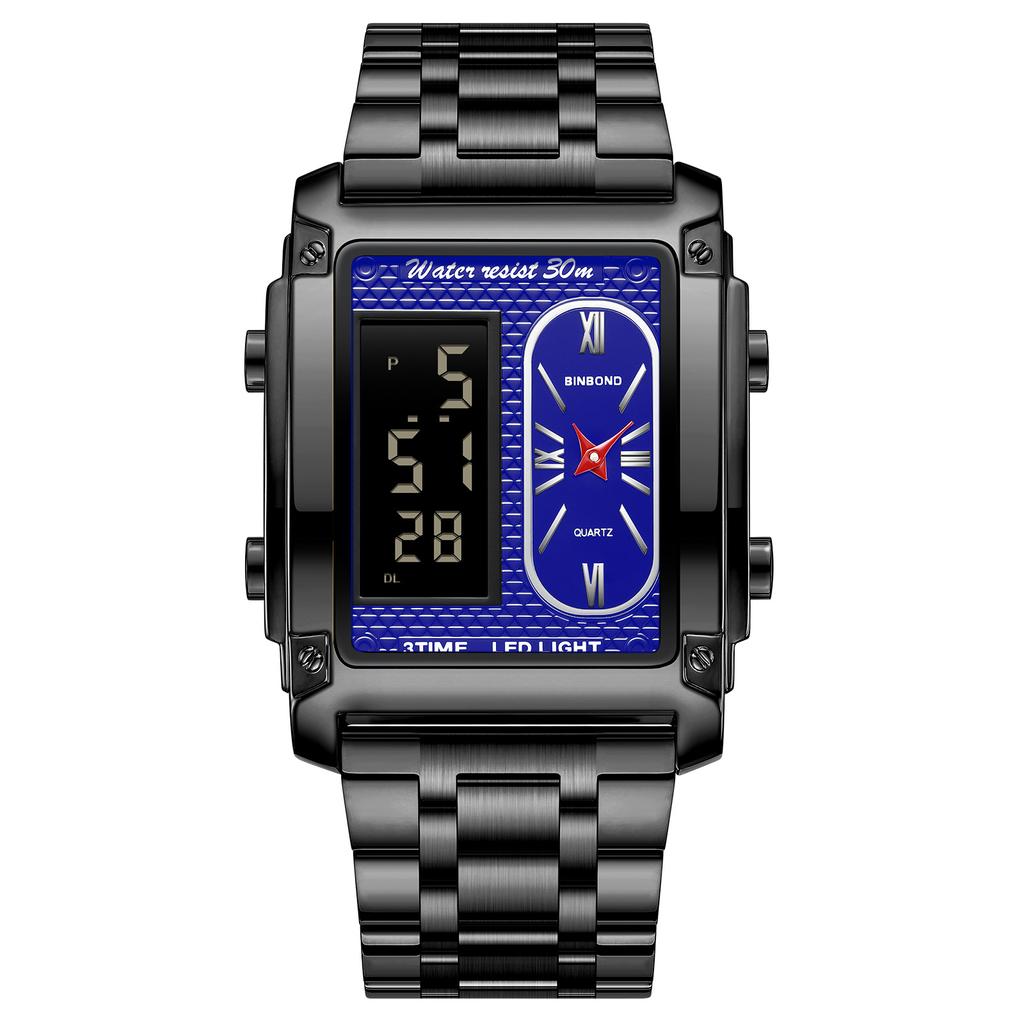 Мужские водонепроницаемые светящиеся наручные часы-будильник для бега