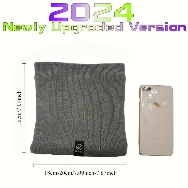 1PC Elegant Solid Color Polyester Scarf - with Velvet Lining - Retractable Knitted Neck - Warm