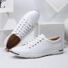 Spring Summer White Low-Top Leather Men's Shoes Men's Casual Shoes Fashion Sneakers Wild Mens Flat Shoes Non-slip Board Shoe
