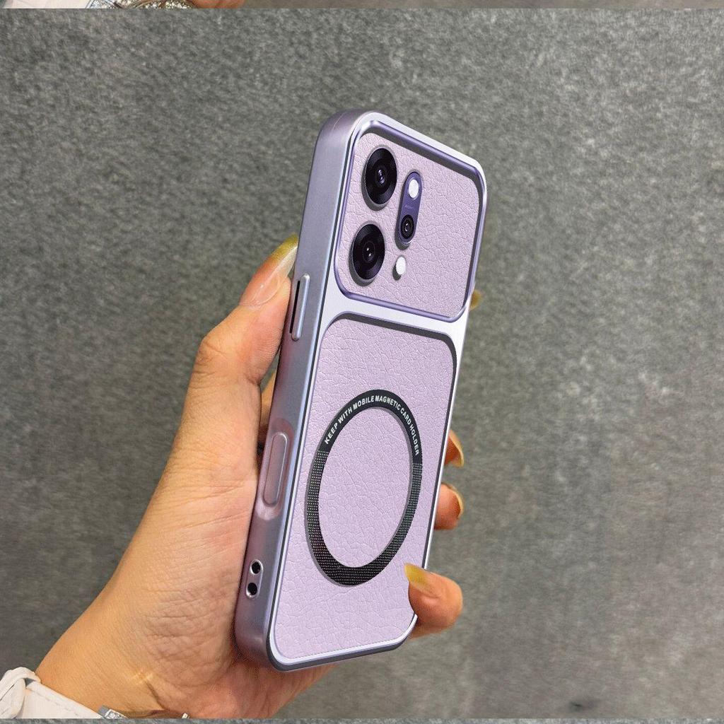 Улучшенный защитный чехол с большим объективом для OPPO Reno14 Pro 5G, 14 5G, роскошный кожаный чехол с магнитным кольцом