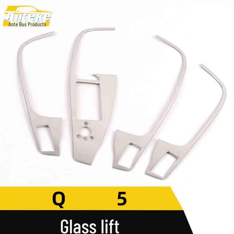 Q5 Glass Lift Decorative Frame & Stainless Steel Window Armrest Control Button Sticker