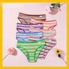 Pure Cotton Colored Threaded Women'S Briefs, Low Waist, Belly And Breathable Double-Layer Girls' Underwear Are Sold Individually.