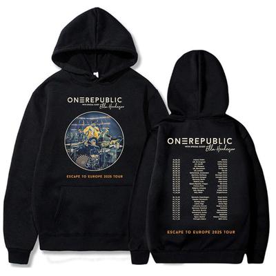 Худи OneRepublic Escape To Europe 2026 Tour Осень Зима Оверсайз Флис Повседневные Мужские Толстовки С Длинным Рукавом Печать с Логотипом Группы Унисекс Топы