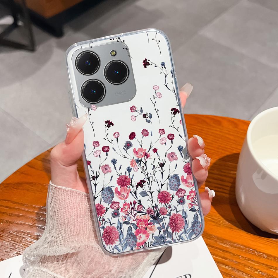 Simple Creative Case For Realme C63 C61 Transparent Back Cover For Realme C 61 C 63 Soft Slim Silicone Shockproof Funda Bumper