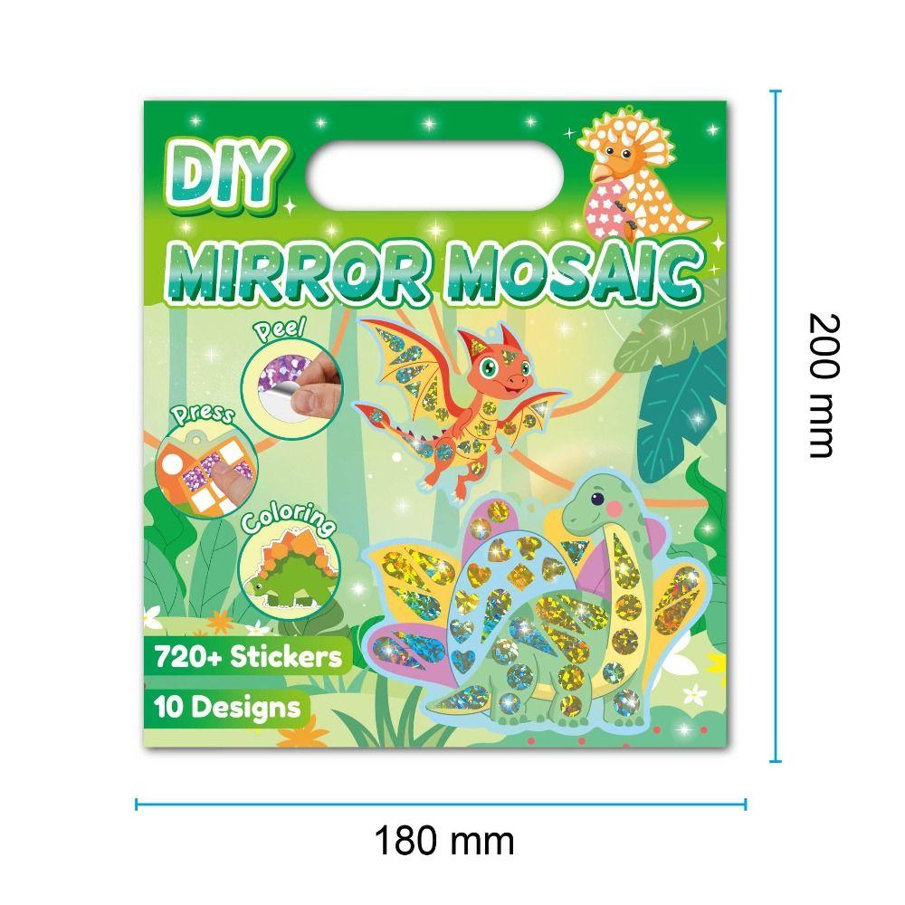 Dinosaur Animals DIY Mosaic Stickers Halloween Christmas Boys Girls Travel Children Art Craft Kit Foil Stickers Art Set