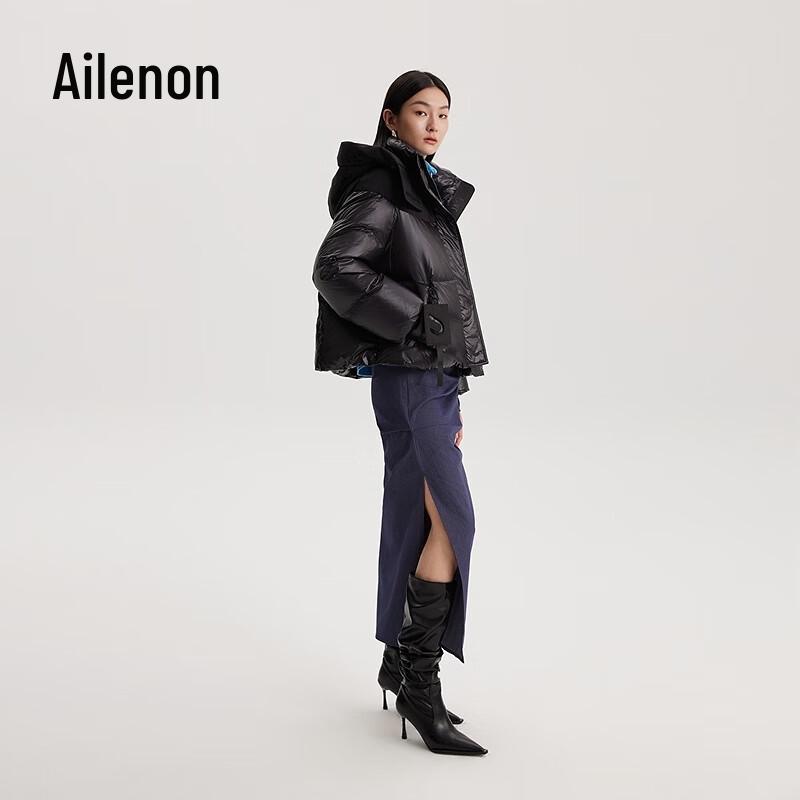 AILAIYI Women's Detachable Hood 90% Goose Down Short Jacket