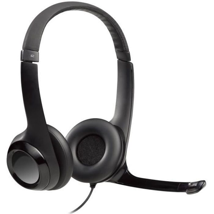 Headset - Wired - Logitech - H390 - USB - Noise-cancelling - Black