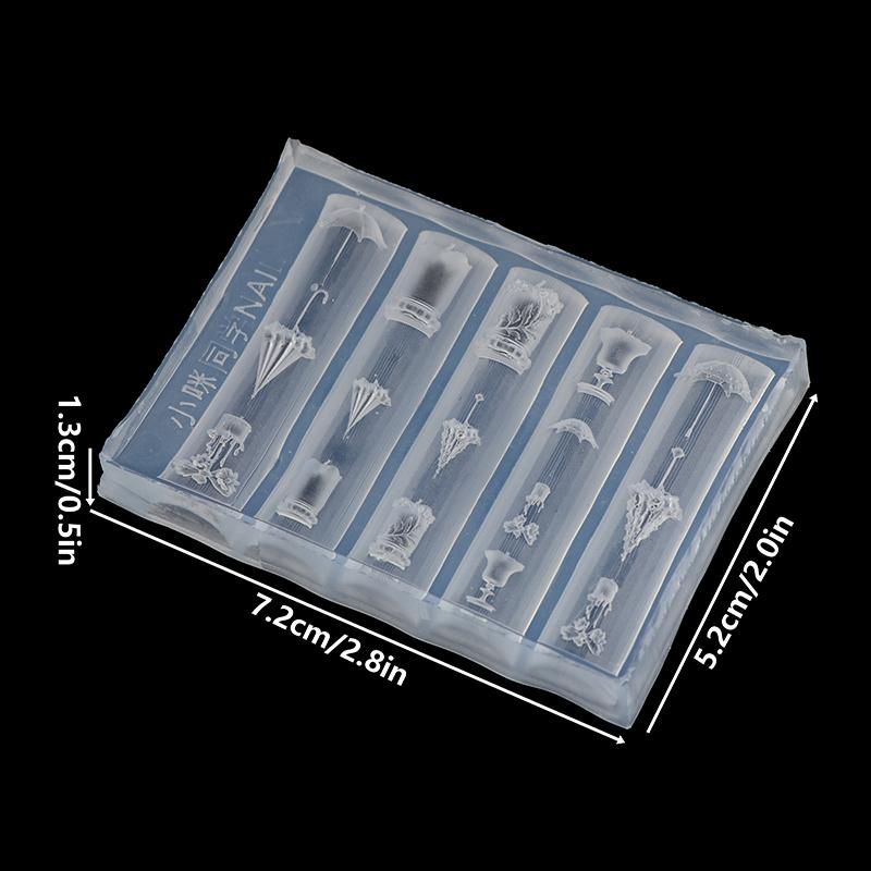 3D Кружевной Зонт Силиконовая Форма для Маникюра DIY Декор Ногтей Прозрачный Шаблон для Маникюра Зонт Силиконовая Форма для Маникюра Подарок