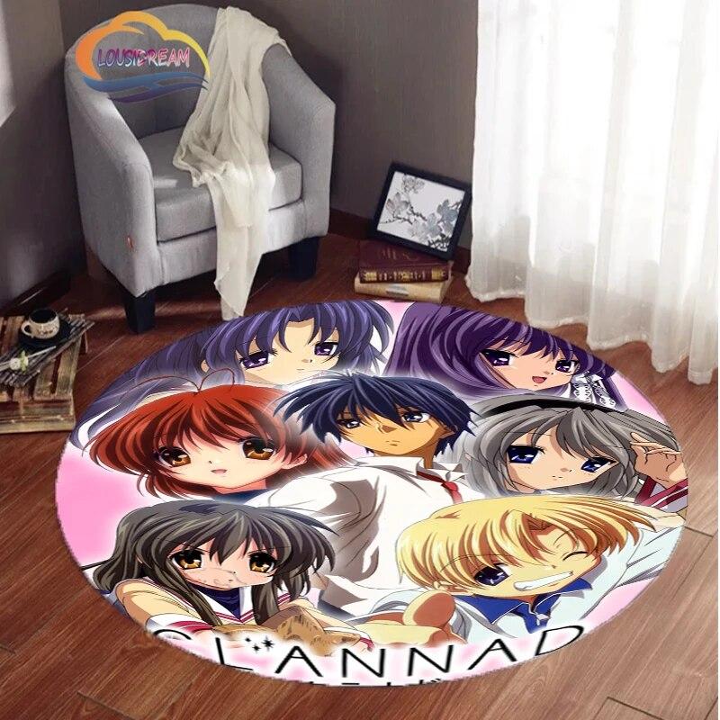 Анимированный ковер CLANNAD Круглый ковер сексуальная мультсериальная серия Игра родитель-ребенок Нескользящий для питомцев в гостиной