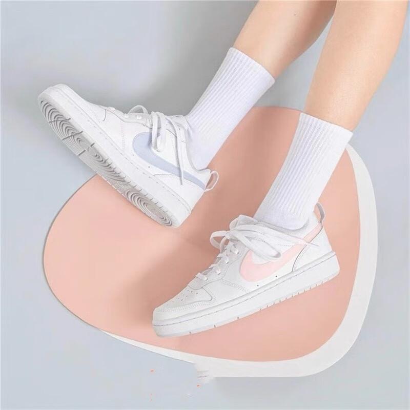 Nike Детские кроссовки Court Borough Low 2 GS Arctic Punch Белый Светло-Арсенальный-Синий Чистая Платина DD3023-100