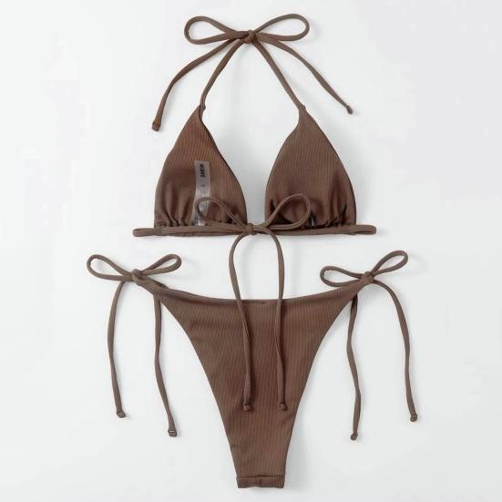 Очаровательный моющийся сексуальный треугольный топ без рукавов, комплект бикини из 2 шт./компл.